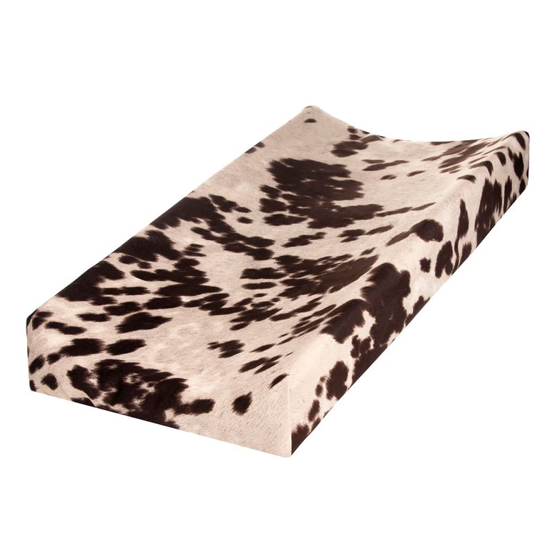 Sweet Potatoes Western Cowboy Changing Pad Cover Super Soft Brown Cowhide - Image 1